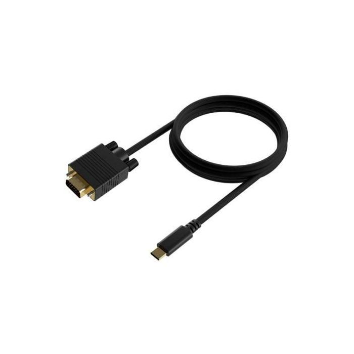 Cable Conversor Aisens A109-0692/ USB Tipo-C Macho - VGA Macho/ Hasta 27W/ 1250Mbps/ 80cm/ Negro