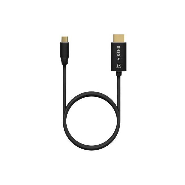 Cable Conversor Aisens A109-0711/ USB Tipo-C Macho/ HDMI 8K Macho/ Hasta 27W/ 6000Mbps/ 1m/ Negro 2