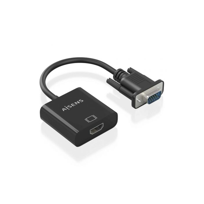 Cable Conversor Aisens A115-0873/ VGA Macho/ HDMI Hembra - Jack 3.5 Hembra - MicroUSB / 20cm/ Negro 1