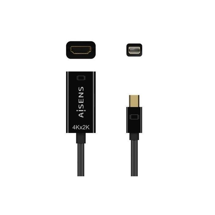 Cable Conversor Aisens A125-0643/ Mini Displayport Macho - HDMI Hembra/ Hasta 5W/ 2300Mbps/ 15cm/ Negro 2