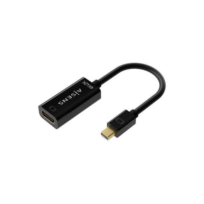 Cable Conversor Aisens A125-0643/ Mini Displayport Macho - HDMI Hembra/ Hasta 5W/ 2300Mbps/ 15cm/ Negro