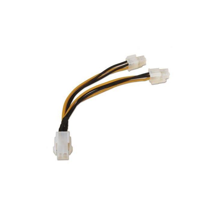 Cable Alimentación para Microprocesador Aisens A131-0166/ Molex 4+4 PIN Macho - Molex 4 PIN Hembra/ Hasta 54W/ 15cm 1