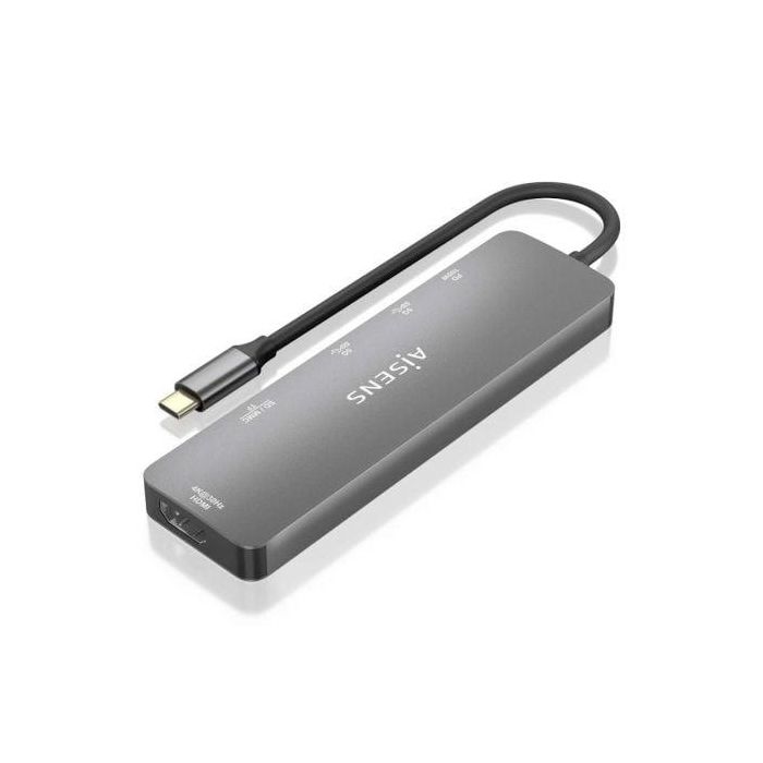 Docking USB Tipo-C Aisens ASUC-6P016-GR/ 1xHDMI/ 2xUSB/ 1xLector Tarjetas/ 1xUSB Tipo-C PD/ Gris 1