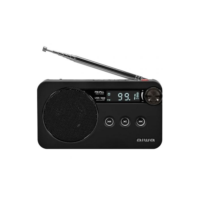 Radio Portátil Aiwa RS-77PLLBK/ Negra