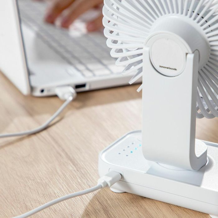 Ventilador de Escritorio Recargable Fanrec InnovaGoods Ø5,4'' 3600 mAh / 13,3 W 3 Ventilador de Escritorio Recargable Fanrec InnovaGoods Ø5,4'' 3600 mAh / 13,3 W 3