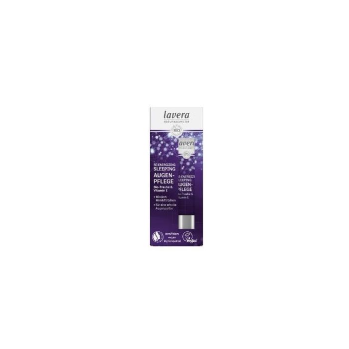 LAVERA Sleeping Contorno Ojos Reparador Uva-Vitamina E 15ml - Vegano, Reduce Líneas y Ojeras, Antifatiga, Regenerador