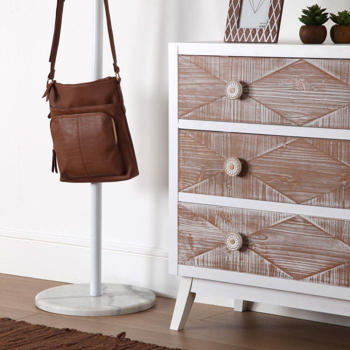 Perchero de Pie Versa Blanco Madera Metal 34,5 x 180 x 34,5 cm 3 Perchero de Pie Versa Blanco Madera Metal 34,5 x 180 x 34,5 cm 3