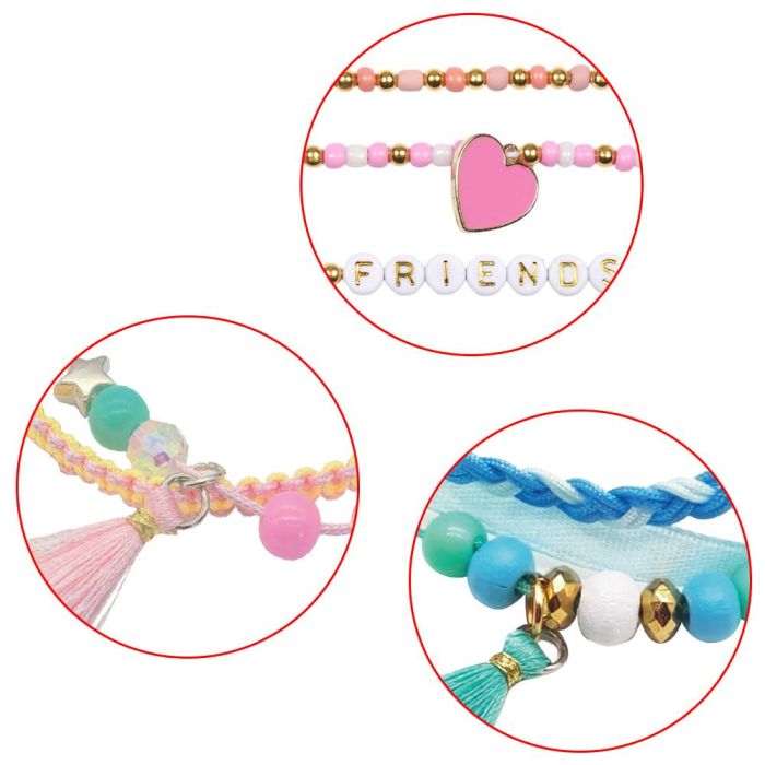 The Concept Factory Kit Pulsera DIY Modelos Surtidos - Rosa, Azul, Blanco-Negro para Niños +6 Años 2