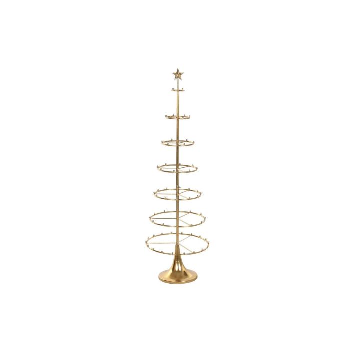 DKD Home Decor Árbol de Navidad Moderno Expositor de Metal Dorado, Ideal para Decoración Interior, 133 cm Alto x 40.5 cm Ancho x 40.5 cm Fondo 1