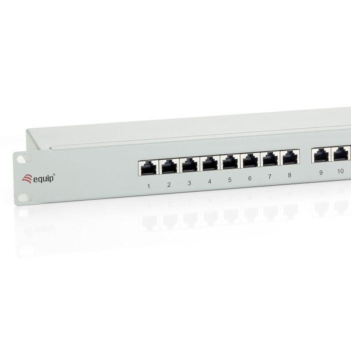 EQUIP 326316 Patchpanel 16 Puertos RJ45 Cat6 FTP Montaje en Bastidor 1U Gris 1