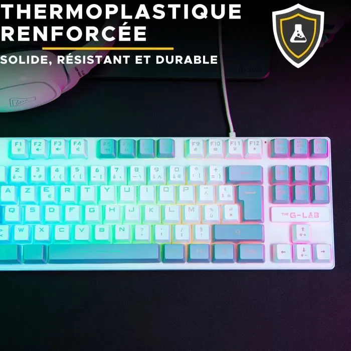 The G-Lab KEYZ CAESIUM Teclado para Juegos RGB TKL Blanco y Gris 5