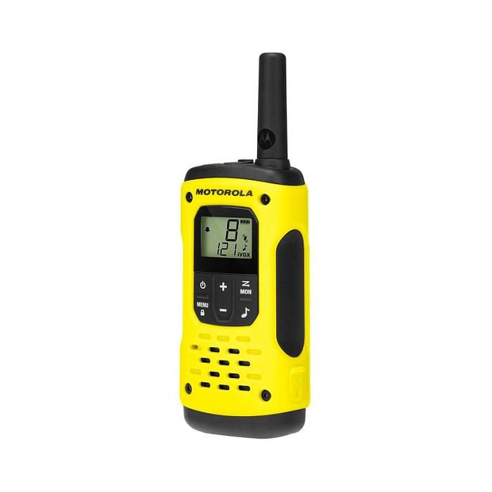 Motorola Walkie Talkie T92H2O Duo, Alcance Hasta 10Km, Resistente Agua IP67, Incluye Cargador y 2 Unidades, Color Negro y Amarillo, Modelo A9P00811YWCMAG