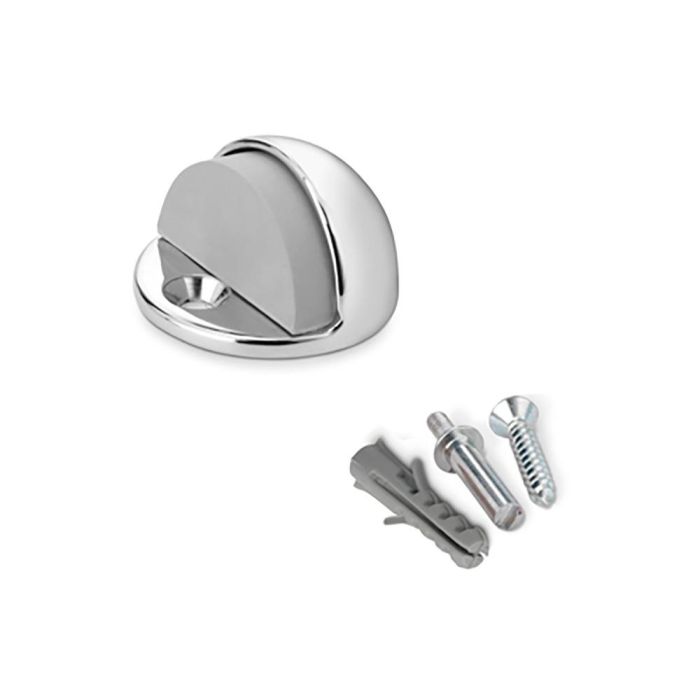 Inofix Tope de puerta metálico cromado con tornillos para puertas de interior pesadas, aleación de zamac 0 Inofix Tope de puerta metálico cromado con tornillos para puertas de interior pesadas, aleación de zamac 0