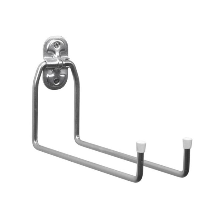 Sauvic Gancho multiuso doble largo, soporta 25kg, acero/polipropileno, 12x25x5cm, cromado 0 Sauvic Gancho multiuso doble largo, soporta 25kg, acero/polipropileno, 12x25x5cm, cromado 0