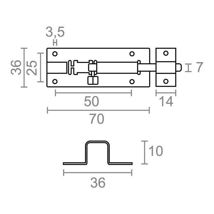 Edm Pasador PS15 Acero Inoxidable 70 mm 3 Edm Pasador PS15 Acero Inoxidable 70 mm 3