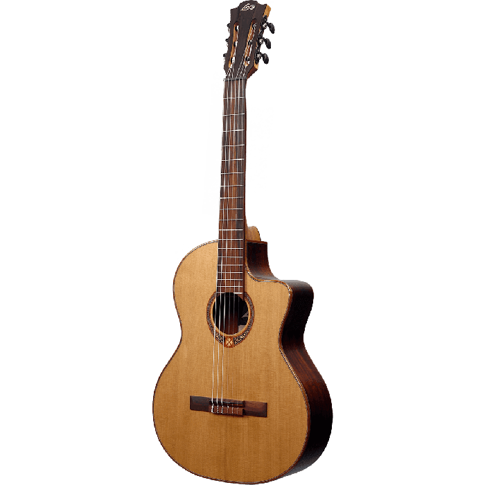 LAG Guitarra Clásica Electroacústica Auditorium Occitania 118 Natural con Tapa de Cedro y Electrónica Astro-LAG Cutaway 1