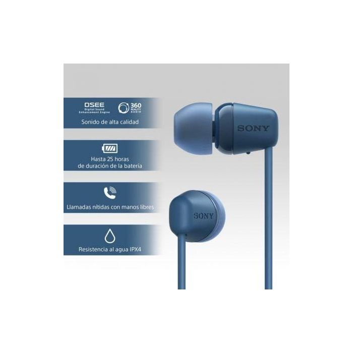 Auriculares Inalámbrico Intrauditivos Sony WI-C100/ con Micrófono/ Bluetooth/ Azules 3 Auriculares Inalámbrico Intrauditivos Sony WI-C100/ con Micrófono/ Bluetooth/ Azules 3