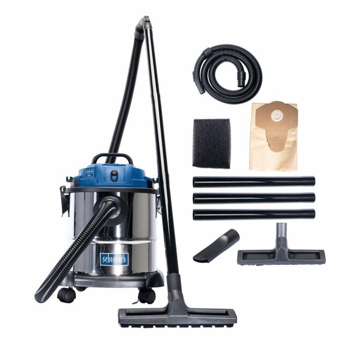 Scheppach NTS20 Aspiradora de Agua y Polvo 1200W 20L 3 en 1, Potencia 20 kPa, Depósito Acero Inoxidable 2 Scheppach NTS20 Aspiradora de Agua y Polvo 1200W 20L 3 en 1, Potencia 20 kPa, Depósito Acero Inoxidable 2