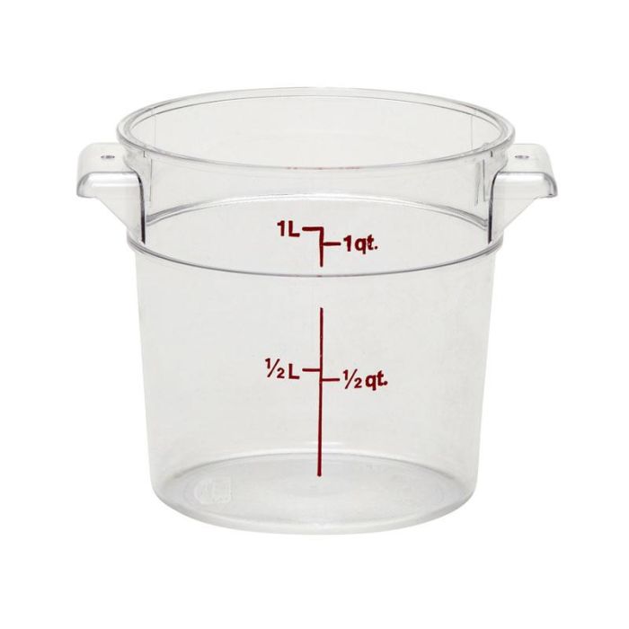 CAMBRO - RFSCW1 -135 - Recipiente redondo 900 ml - 15,4 x 15,4 cm - Transparente (Tapa no incluida) - Venta 1 unidad.