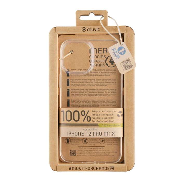 Muvit Funda Recycletek para Apple iPhone 12 - Ecológica y Reciclable Muvit Funda Recycletek para Apple iPhone 12 - Ecológica y Reciclable