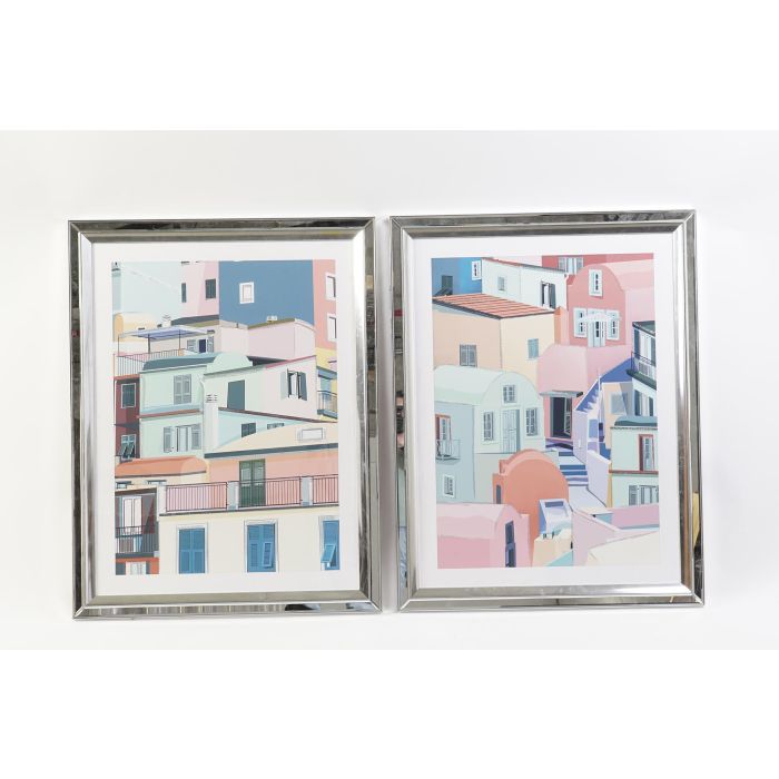 DKD Home Decor Set de 2 Cuadros Decorativos Urban Casas Multicolor 89x69 cm PS y Plexiglas DKD Home Decor Set de 2 Cuadros Decorativos Urban Casas Multicolor 89x69 cm PS y Plexiglas