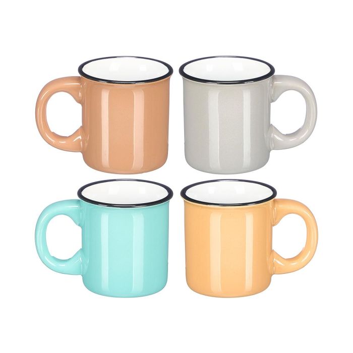 Taza Cafe 90 Ml Asa Borde Negro Surtidos Col Claros Vessia 9x6x6cm (Set de 48) 1