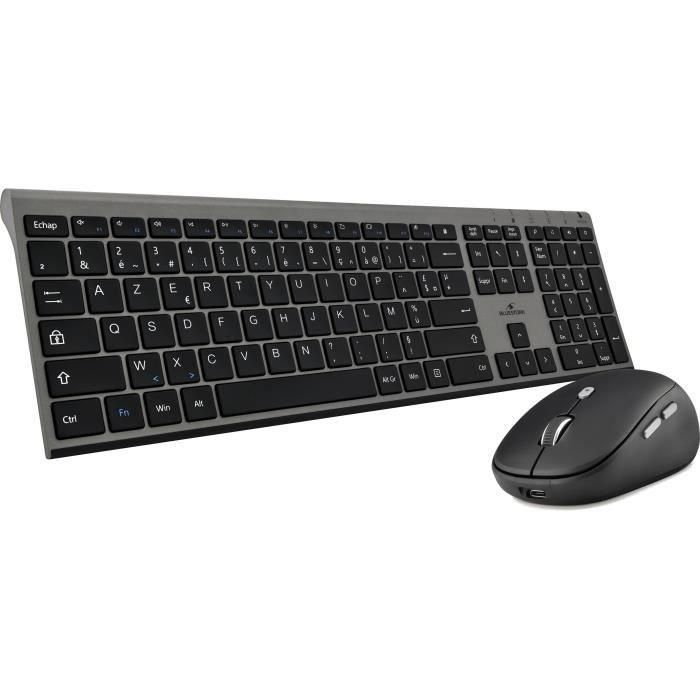Teclado + mouse - BLUESTORK - inalámbrico - Grapheme - Negro - PACK-WL-PC-BK / FR Teclado + mouse - BLUESTORK - inalámbrico - Grapheme - Negro - PACK-WL-PC-BK / FR