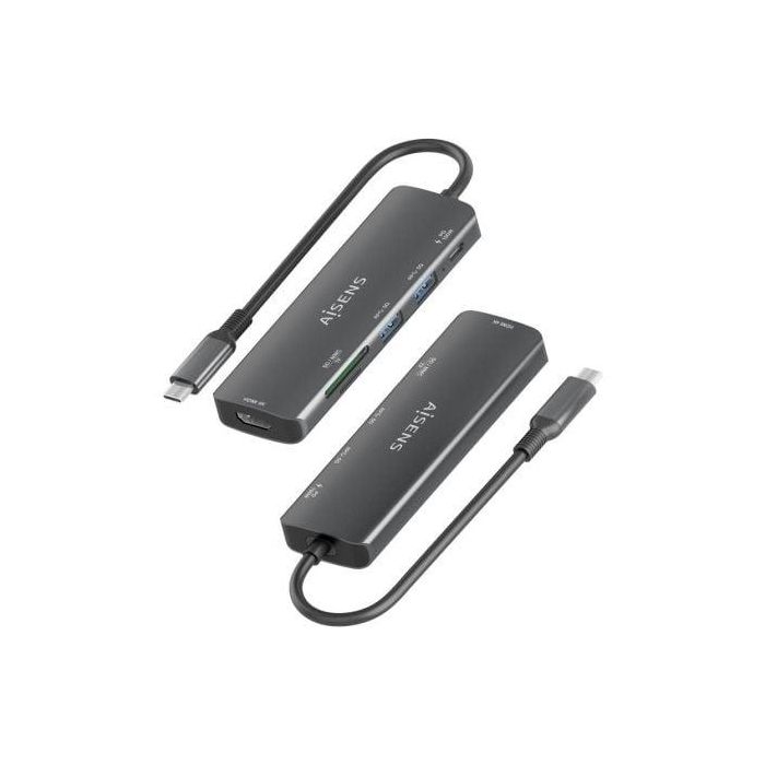Docking USB Tipo-C Aisens ASUC-5P011-GR/ 1xHDMI/ 2xUSB/ 1xUSB Tipo-C PD/ 1xLector Tarjetas/ Gris 2