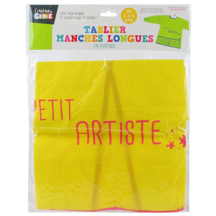 Createur de Genie Delantal Niños con Mangas y Bolsillos para Pintura o Cocina, Tallas 3-8 Años, PVC, 43x54 cm 1 Createur de Genie Delantal Niños con Mangas y Bolsillos para Pintura o Cocina, Tallas 3-8 Años, PVC, 43x54 cm 1