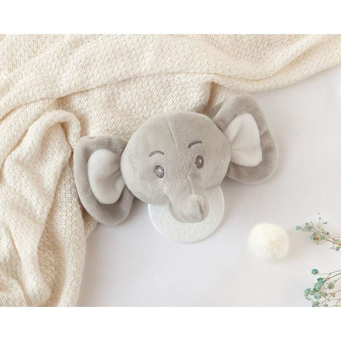 KioKids Mordedor Peluche Elefante Gris 13 cm para Bebés con Dentición 0 KioKids Mordedor Peluche Elefante Gris 13 cm para Bebés con Dentición 0