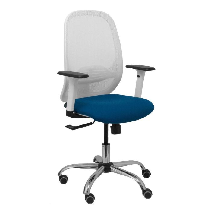 Silla de Oficina Piqueras y Crespo 354CRRP Blanco Azul marino Silla de Oficina Piqueras y Crespo 354CRRP Blanco Azul marino