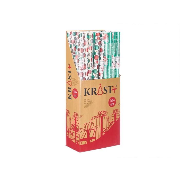 Rollo Papel Regalo 70X200 Bolas Navidad Krist+ (50 Unidades) 1 Rollo Papel Regalo 70X200 Bolas Navidad Krist+ (50 Unidades) 1