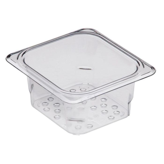 CAMBRO 63CLRCW-135 - Recipiente colador GN 1/6 - 16,2 x 17,6 x 7,6 cm (No incluye cubeta) - Transparente - Venta 1 unidad.