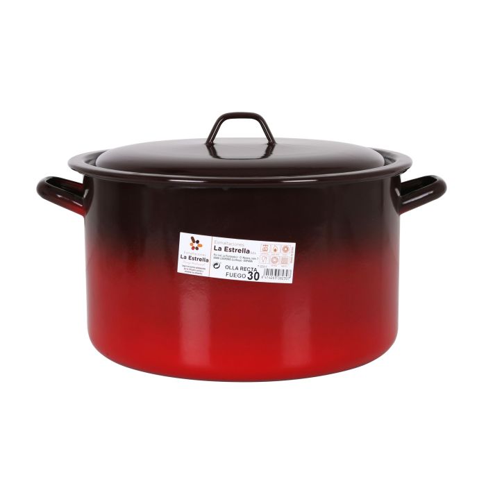 Fuego Olla Recta con Tapa 30 cm - 12 Litros (4 Unidades)