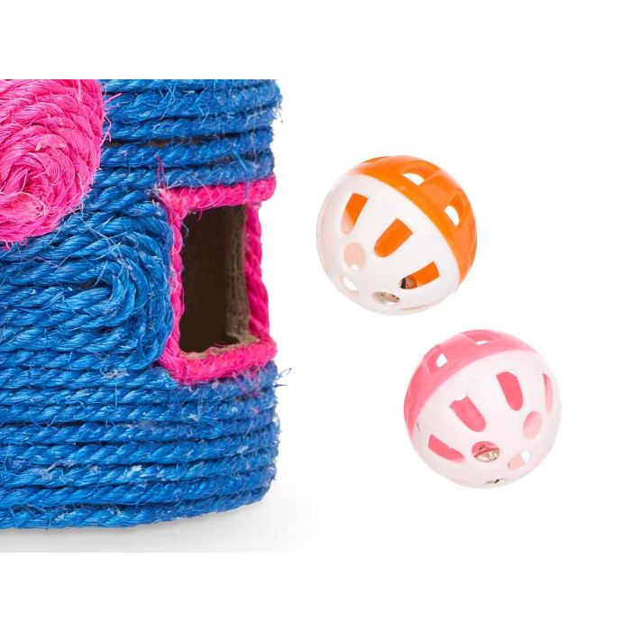 Rascador Cuerda Bola Cascabeles Surtidos Colores Mascow 17X10CM (12 Unidades) 2 Rascador Cuerda Bola Cascabeles Surtidos Colores Mascow 17X10CM (12 Unidades) 2