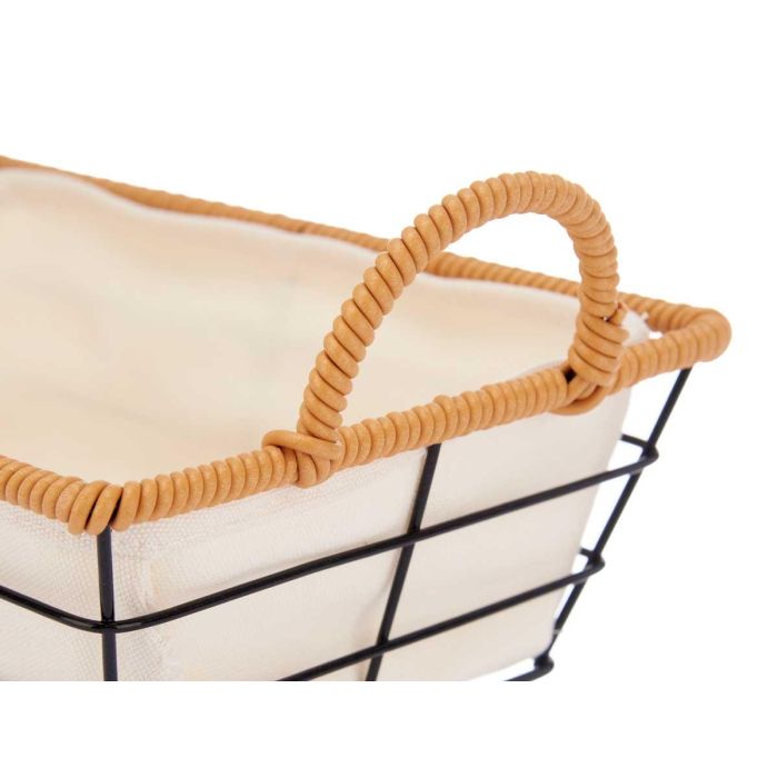 Cesta rectangular Kinvara con asas de metal, 29.5x12.5x19.5 cm, color natural (24 Unidades) 3 Cesta rectangular Kinvara con asas de metal, 29.5x12.5x19.5 cm, color natural (24 Unidades) 3
