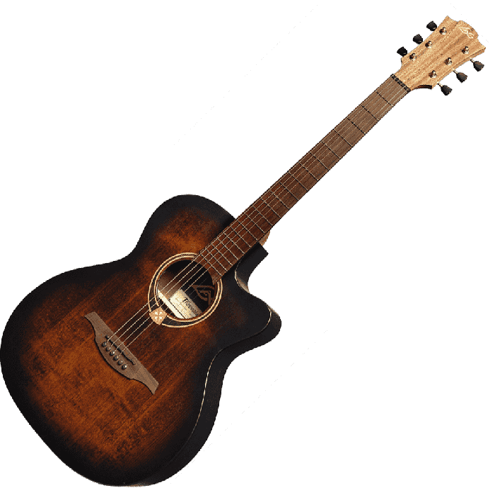LAG Tramontane 70 A/E Guitarra Acústica Electroacústica Auditorium Cutaway Black & Brown Burst 3