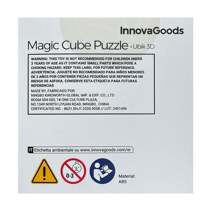 Innovagoods Cubo Mágico Rompecabezas Ubik 3D V0101037 - Juego de Habilidad para Mente 6 Innovagoods Cubo Mágico Rompecabezas Ubik 3D V0101037 - Juego de Habilidad para Mente 6