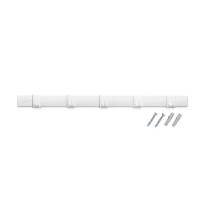 Inofix Colgador múltiple blanco 5 ganchos móviles con tornillos incluidos PVC 0 Inofix Colgador múltiple blanco 5 ganchos móviles con tornillos incluidos PVC 0
