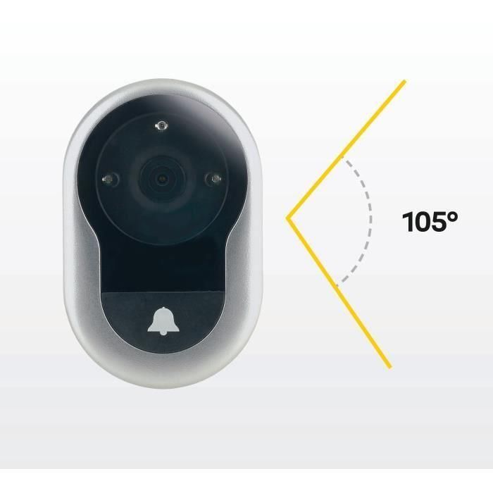 Yale Mirilla digital DDV4500 Grabador con 4 pantallas LCD, Ángulo de visión 105°, compatible con puertas de 38-110 mm 4