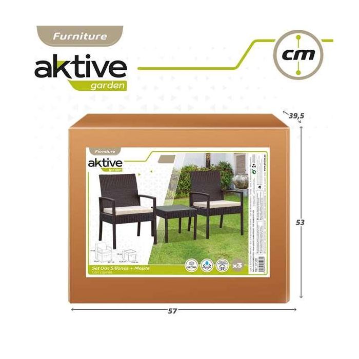 Conjunto de 2 sillones (54,5x56x79 cm) y mesita (43,5 x 39 cm) aktive 1 Conjunto de 2 sillones (54,5x56x79 cm) y mesita (43,5 x 39 cm) aktive 1
