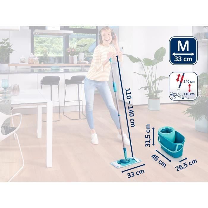 LEIFHEIT Clean Twist M Ergo 52120 Set de limpieza para suelos - Fregona con funda de 33 cm y cubo con centrifugado giratorio sencillo 5 LEIFHEIT Clean Twist M Ergo 52120 Set de limpieza para suelos - Fregona con funda de 33 cm y cubo con centrifugado giratorio sencillo 5
