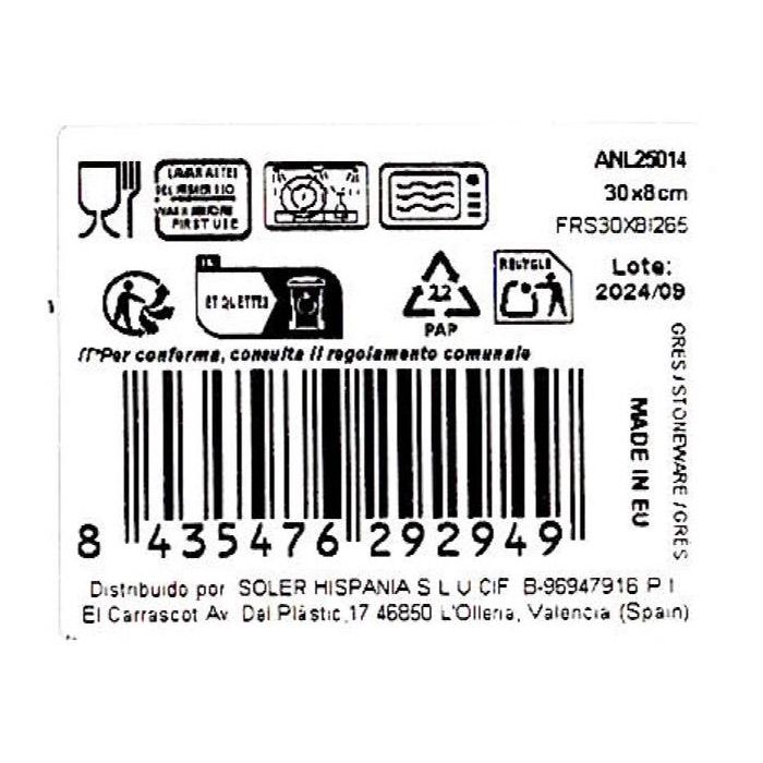 La Mediterranea Fuente Rectangular Anllo Elite Brillo 30 x 8 cm (24 Unidades) 3