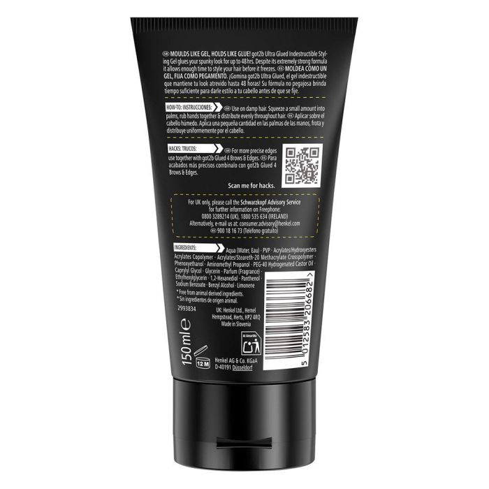 Schwarzkopf Mass Market GOT2B ULTRA GLUED Gel de Peinado 150 ml 1