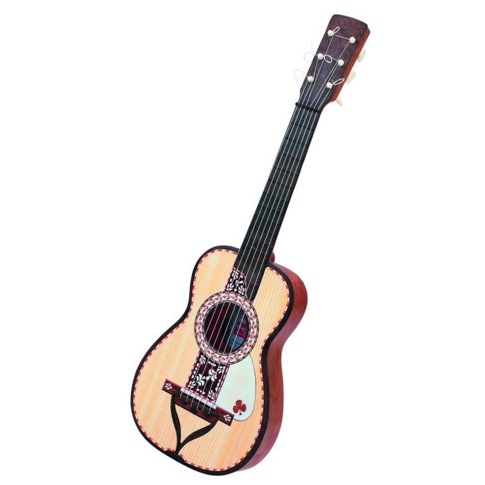 Guitarra española, imitacion madera, en b.y p.