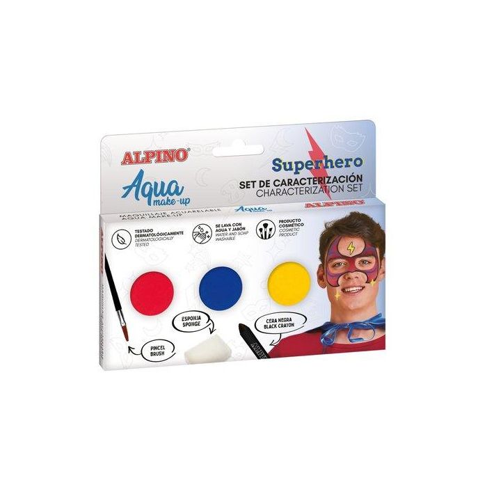 Maquillaje Alpino Make-Up Polvera Aqua Set De Caracterizacion Superheroes