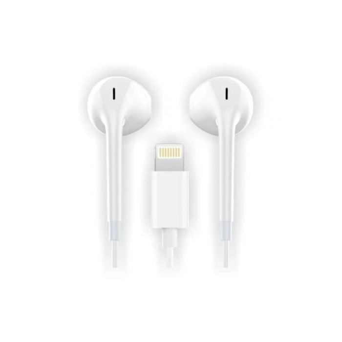 Auriculares Tech-One-Tech Hip De Boton Con Conector Lightning Microfono Integrado Blanco 1