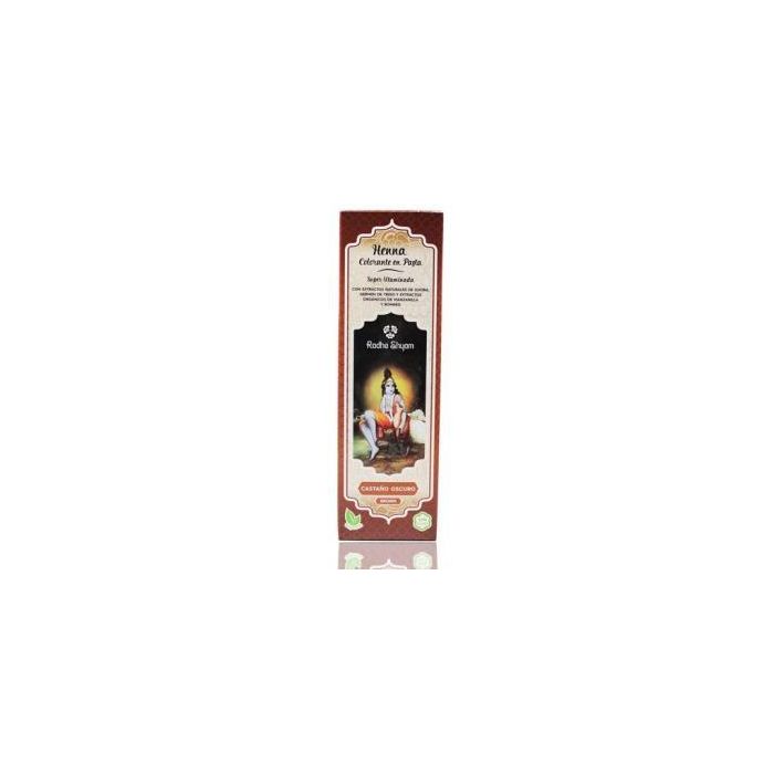 RADHE SHYAM Henna Pasta Castaño Oscuro para Cabello 200g - Tinte Orgánico Sin Ftalatos
