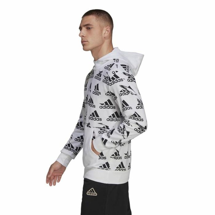 Sudadera con Capucha Hombre Adidas Essentials Brandlove Blanco Sudadera con Capucha Hombre Adidas Essentials Brandlove Blanco