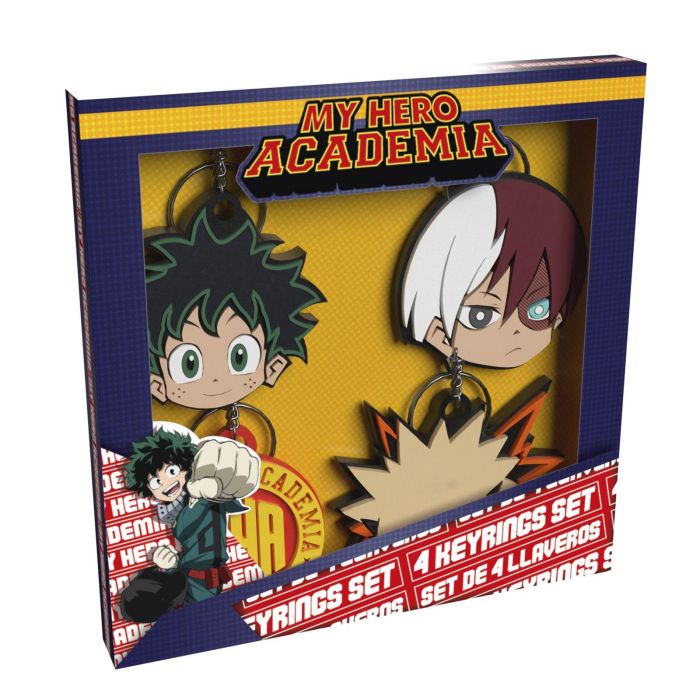 CYP Brands Set Llaveros My Hero Academia - Deku, Katsuki, Shoto y Logo